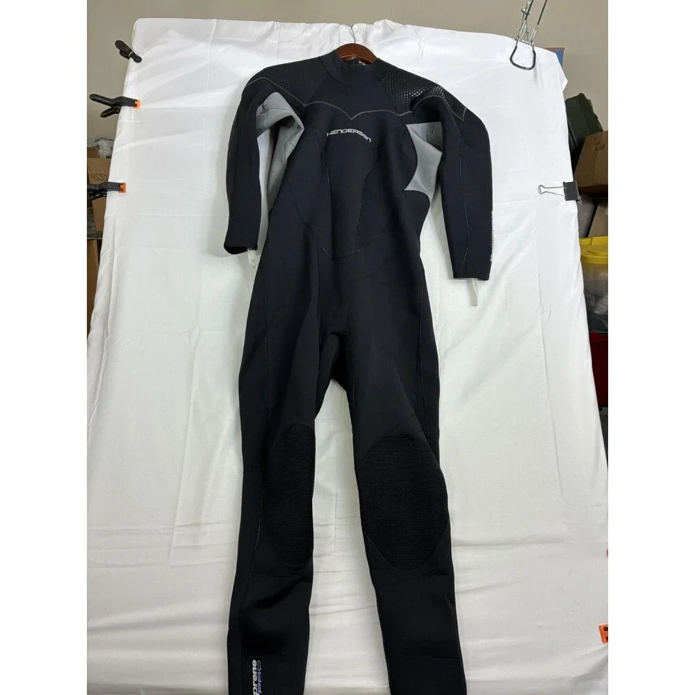 Henderson Aquatics Wetsuit Size 18 Black Gray Full Suit Back Zip Diving Surf